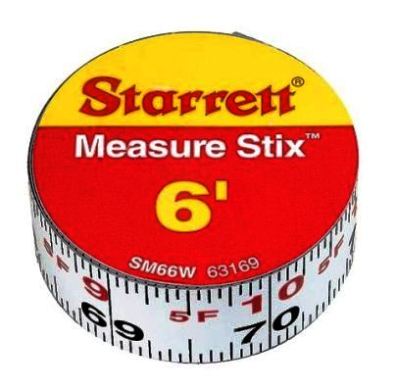 SM66W Measure stix- steel measure tape with adhesive backing  3/4x6',reading left to right: Manson Tool & Supply