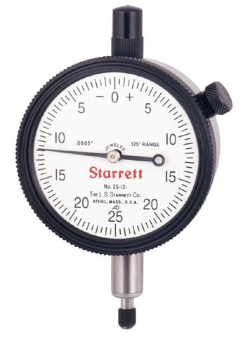 25-131J Starrett Dial Indicator, 0-25-0 dial reading, .0005 graduation ...